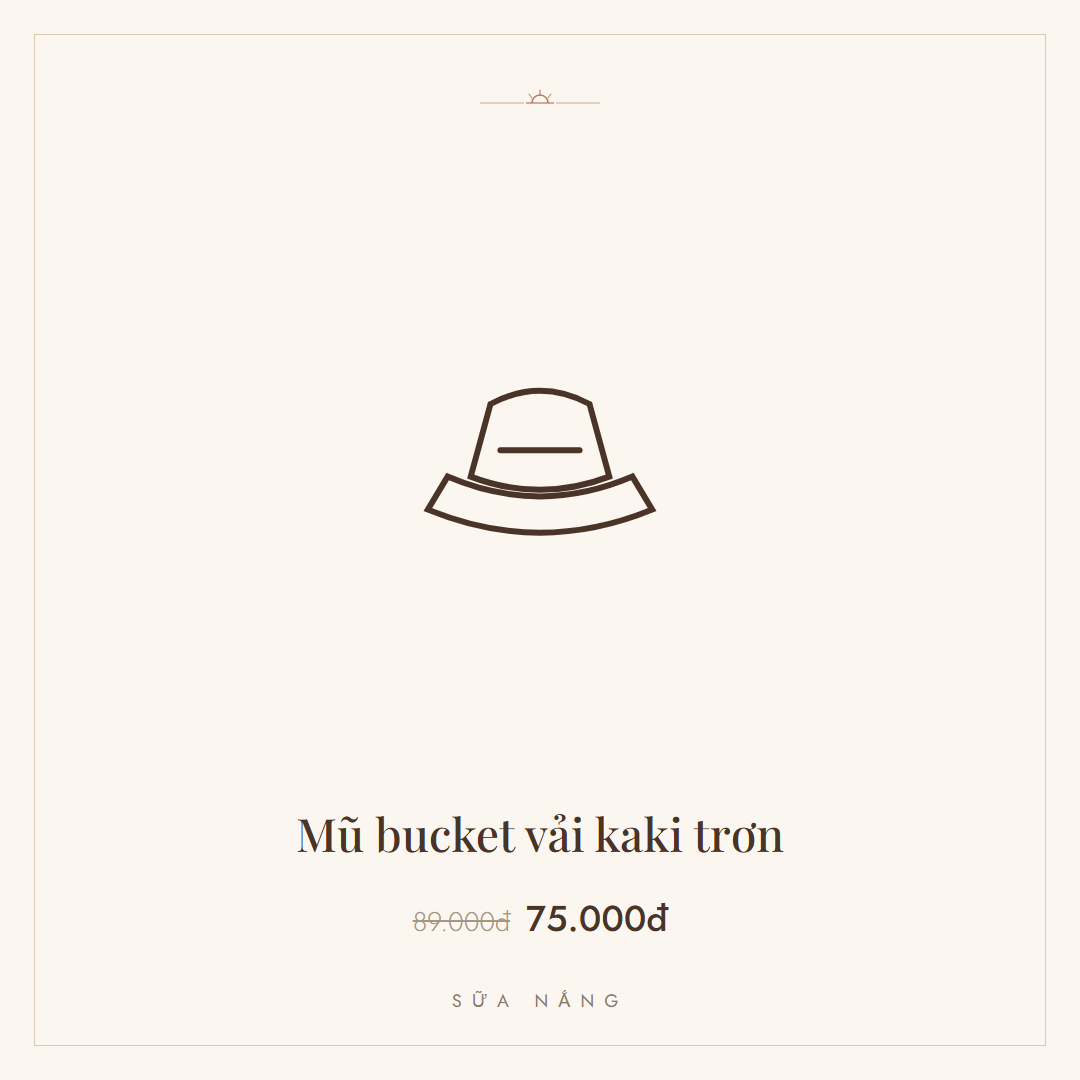 Mũ bucket vải kaki trơn